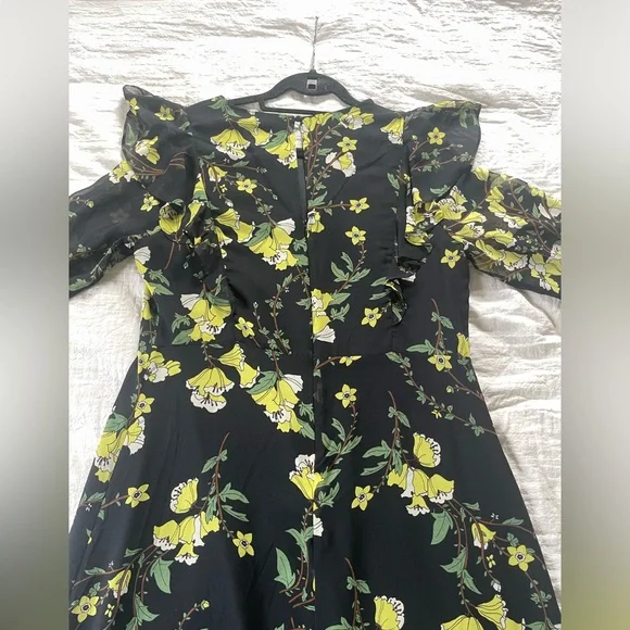 Vintage look black floral print drew - Picture 3 of 5